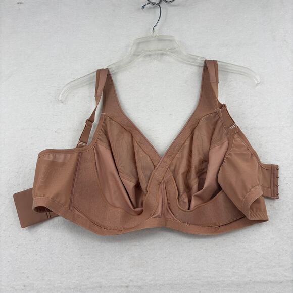 Glamorise Bra Size 50D Cafe MagicLift Natural Shape Support Wire Free Lace Trim - Picture 5 of 7